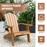 Bellemave® Adirondack Chair with Cup Holder All - Weather and Fade - Resistant Plastic Wood - Bellemave